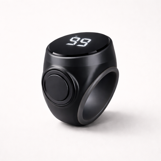 GenziMart™ Smart Dhikr & Habit Counter Ring – OLED Display, Type-C Rechargeable, Adjustable Fit