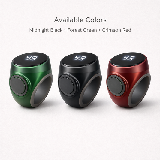 GenziMart™ Smart Dhikr & Habit Counter Ring – OLED Display, Type-C Rechargeable, Adjustable Fit
