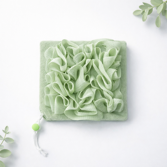 2-in-1 Loofah Soap Pouch with Drawstring