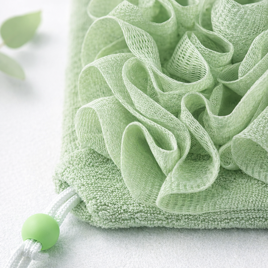 2-in-1 Loofah Soap Pouch with Drawstring
