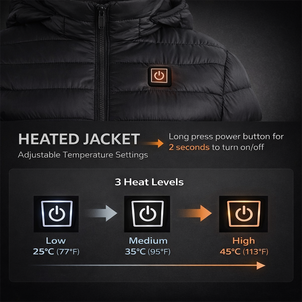 GenziMart™ Smart Heated Jacket  (Multi-Zone heating Options) | Unisex Winter Thermal Jacket