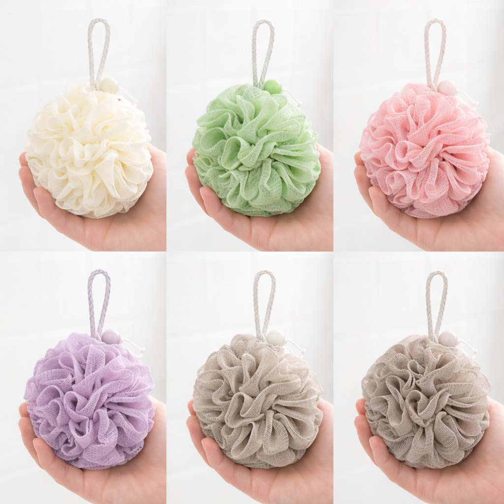 2-in-1 Loofah Soap Pouch with Drawstring