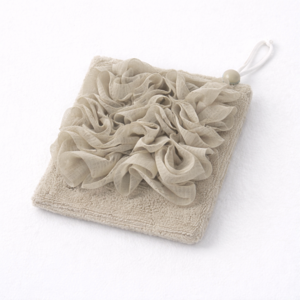2-in-1 Loofah Soap Pouch with Drawstring